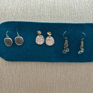 Earrings bundle - 3 beautiful pairs earrings in silver tones